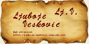 Ljuboje Vesković vizit kartica